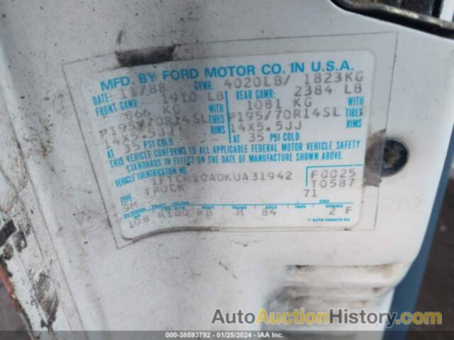 FORD RANGER, 1FTCR10A0KUA31942