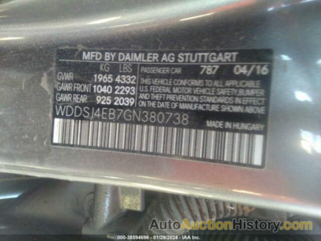 MERCEDES-BENZ CLA 250, WDDSJ4EB7GN380738