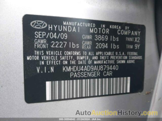 HYUNDAI ELANTRA BLUE/GLS/SE, KMHDU4AD9AU879440