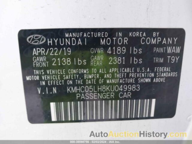 HYUNDAI IONIQ ELECTRIC LIMITED, KMHC05LH8KU049983