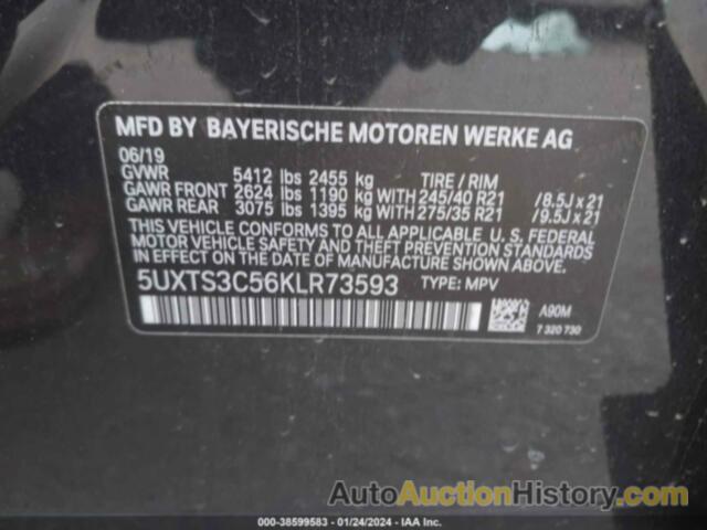 BMW X3 M40I, 5UXTS3C56KLR73593
