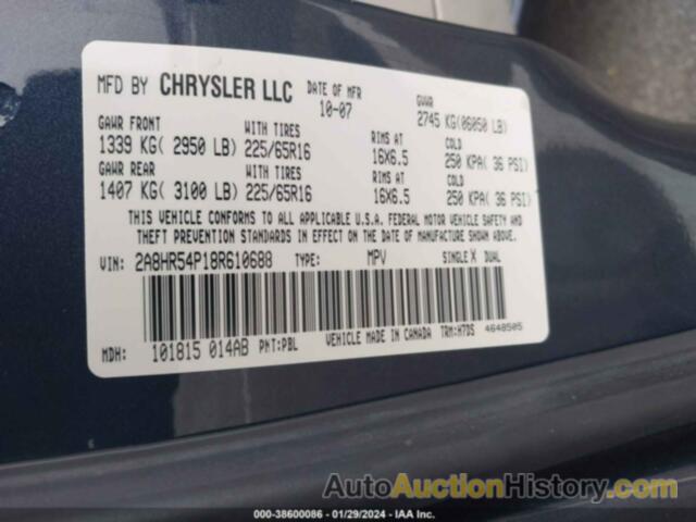 CHRYSLER TOWN & COUNTRY TOURING, 2A8HR54P18R610688