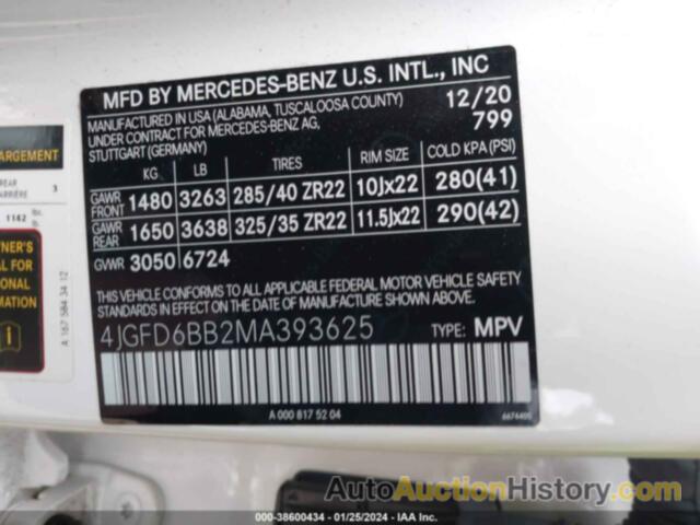 MERCEDES-BENZ GLE COUPE AMG 53 4MATIC, 4JGFD6BB2MA393625