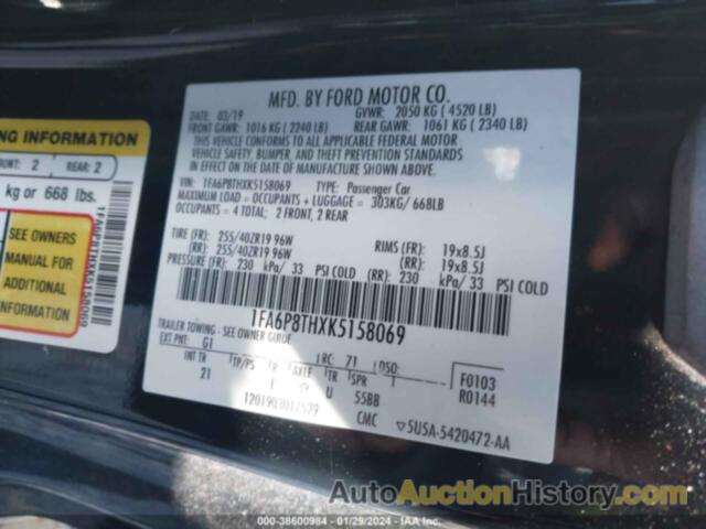 FORD MUSTANG ECOBOOST, 1FA6P8THXK5158069