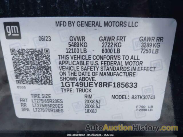 GMC SIERRA 3500HD 4WD  STANDARD BED SLT, 1GT49UEY8RF185633