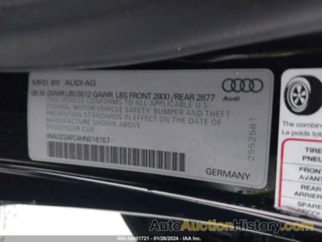 AUDI A7 3.0T PREMIUM PLUS, WAU22AFC4HN016157