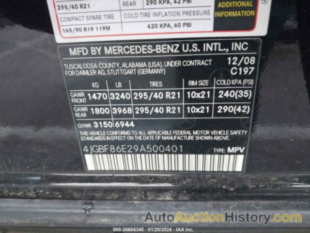 MERCEDES-BENZ GL 550 4MATIC, 4JGBF86E29A500401