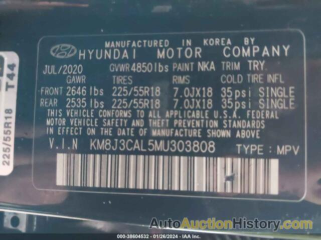 HYUNDAI TUCSON SEL, KM8J3CAL5MU303808