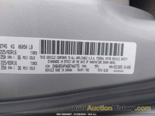 CHRYSLER TOWN & COUNTRY TOURING, 2A8HR54PX8R740775