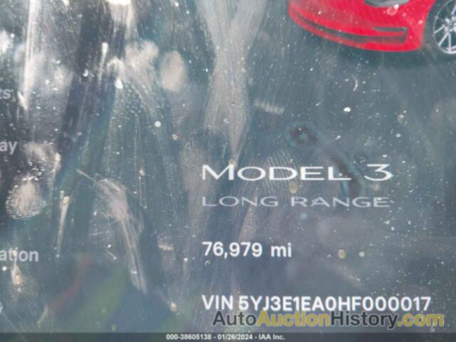 TESLA MODEL 3 LONG RANGE/STANDARD, 5YJ3E1EA0HF000017