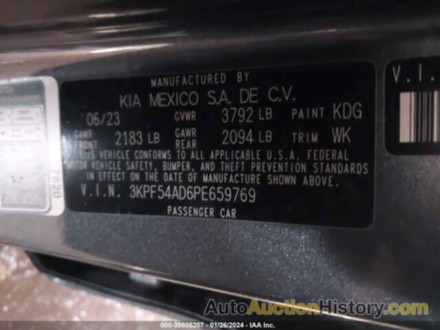 KIA FORTE GT-LINE, 3KPF54AD6PE659769