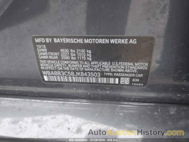 BMW 340I I, WBA8B3C58JK843503