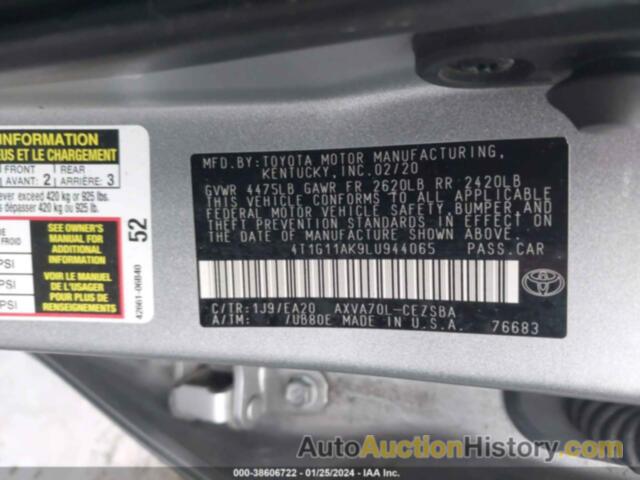 TOYOTA CAMRY SE, 4T1G11AK9LU944065