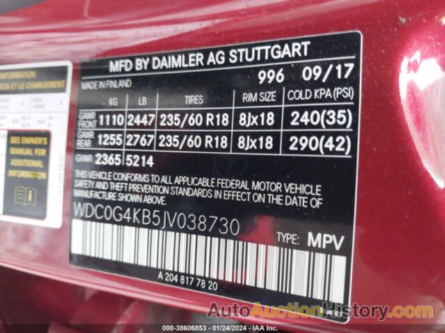 MERCEDES-BENZ GLC 300 4MATIC, WDC0G4KB5JV038730