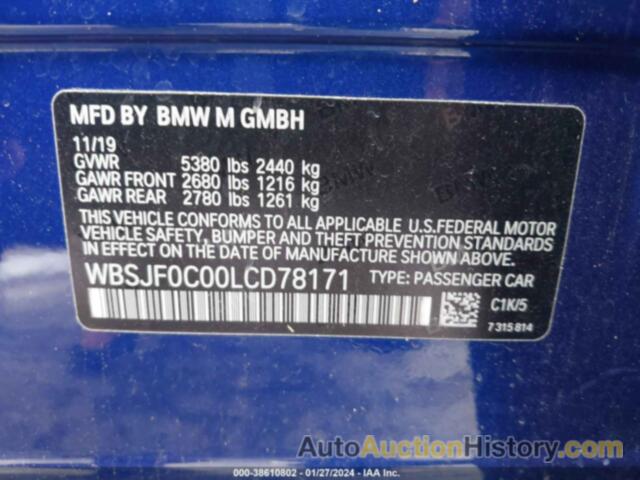 BMW M5 COMPETITION, WBSJF0C00LCD78171