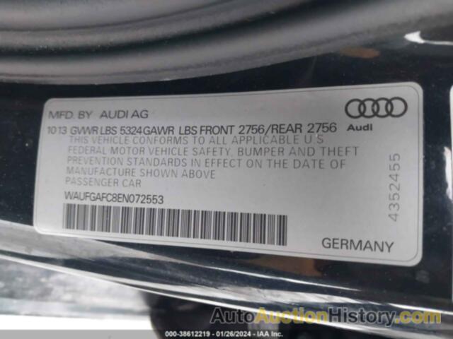 AUDI A6 3.0T PREMIUM PLUS, WAUFGAFC8EN072553