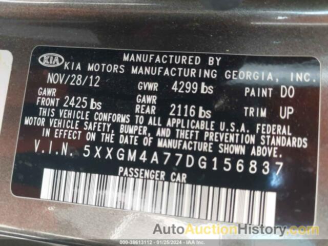 KIA OPTIMA LX, 5XXGM4A77DG156837