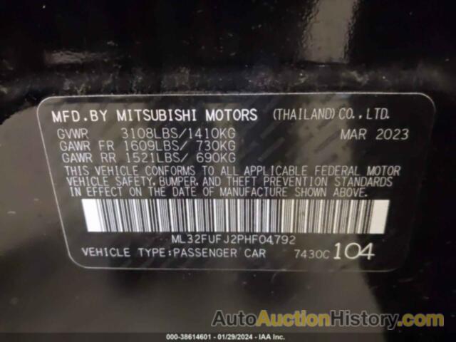 MITSUBISHI MIRAGE G4 BLACK EDITION, ML32FUFJ2PHF04792