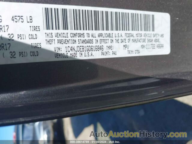 JEEP COMPASS LATITUDE, 1C4NJDEB1GD616846