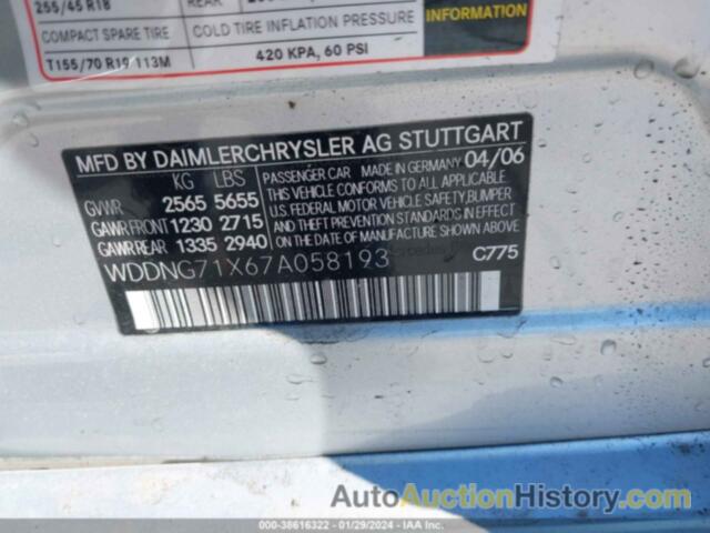 MERCEDES-BENZ S 550, WDDNG71X67A058193