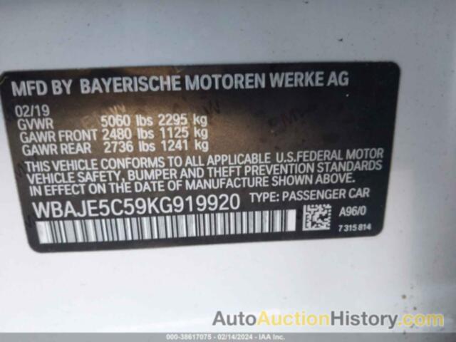 BMW 540I, WBAJE5C59KG919920