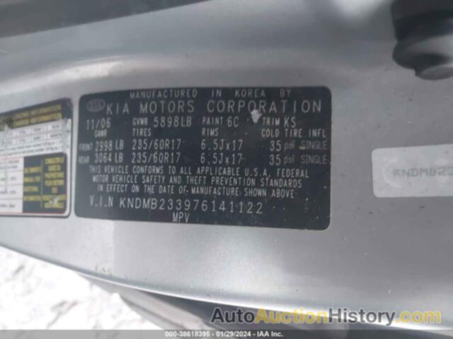 KIA SEDONA EX, KNDMB233976141122