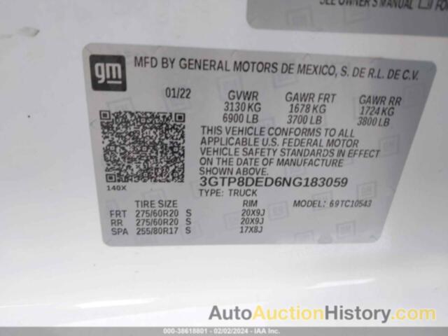 GMC SIERRA 1500 LIMITED 2WD  SHORT BOX SLT, 3GTP8DED6NG183059