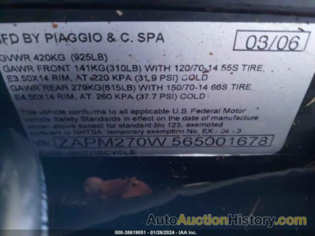PIAGGIO X9 EVOLUTION 500, ZAPM270W565001678