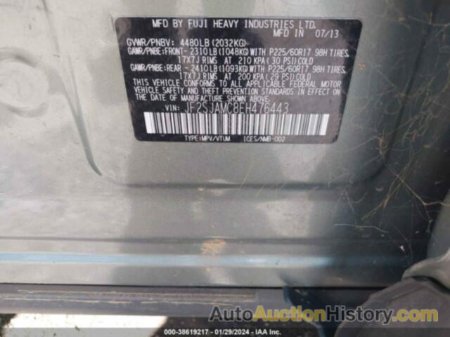 SUBARU FORESTER 2.5I TOURING, JF2SJAMC8EH476443