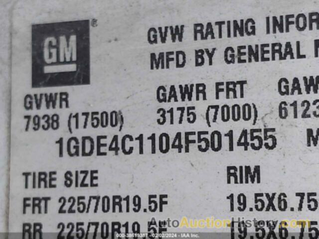 GMC C4500 C4C042, 1GDE4C1104F501455