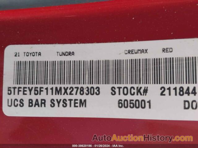 TOYOTA TUNDRA 2WD CREWMAX SR5, 5TFEY5F11MX278303