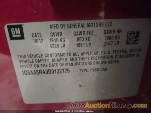 CADILLAC ATS STANDARD, 1G6AA5RA0D0132775