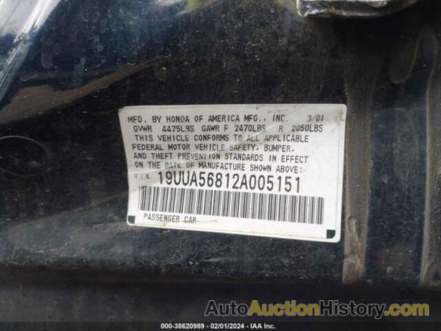 ACURA TL TYPE S, 19UUA56812A005151