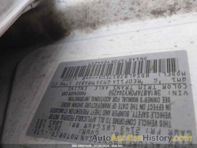 NISSAN SENTRA S, 3N1AB7AP0KY244259