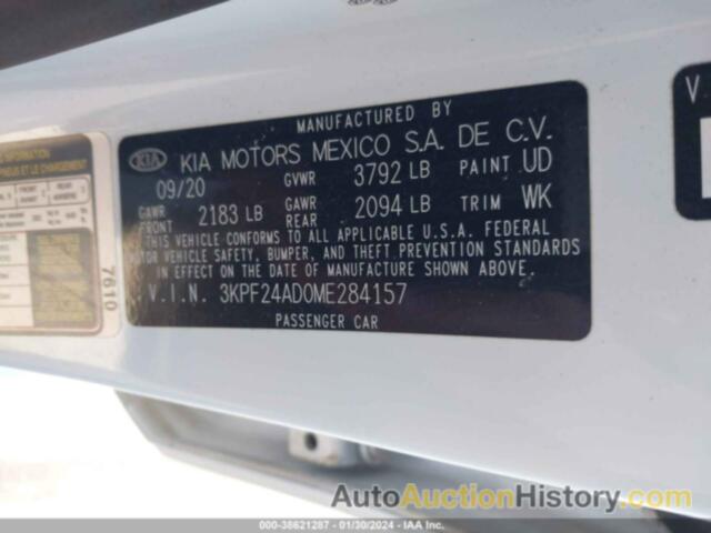 KIA FORTE LXS, 3KPF24AD0ME284157