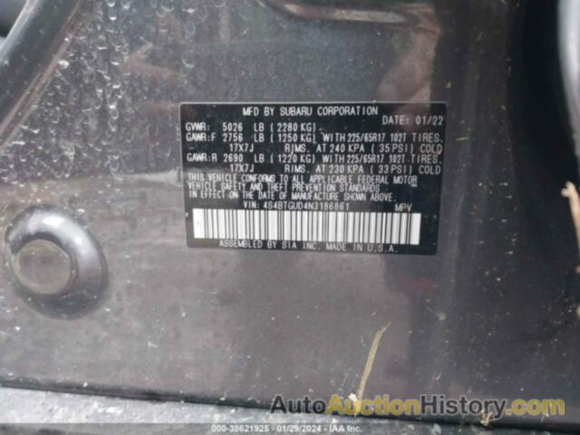 SUBARU OUTBACK WILDERNESS, 4S4BTGUD4N3186861