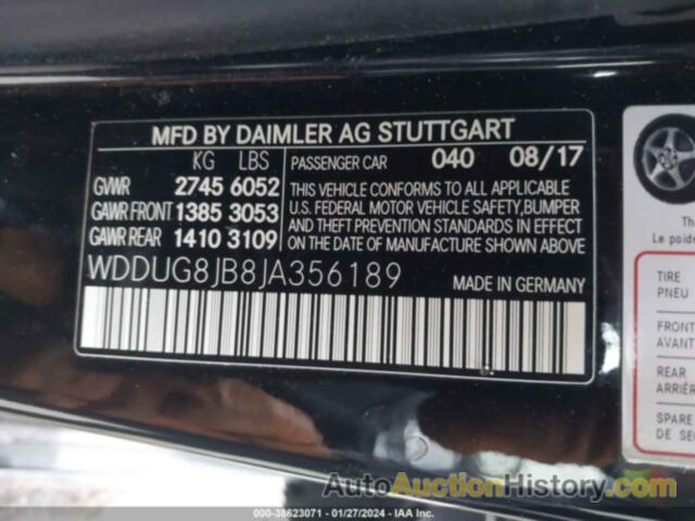 MERCEDES-BENZ AMG S 63 4MATIC, WDDUG8JB8JA356189