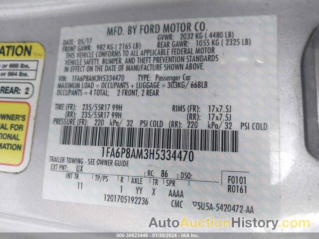 FORD MUSTANG V6, 1FA6P8AM3H5334470