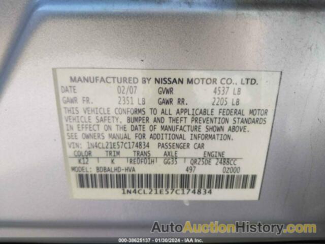 NISSAN ALTIMA HYBRID, 1N4CL21E57C174834