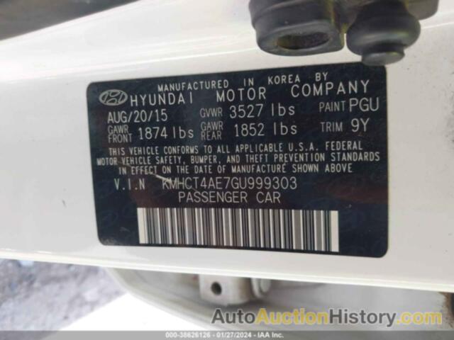 HYUNDAI ACCENT SE, KMHCT4AE7GU999303