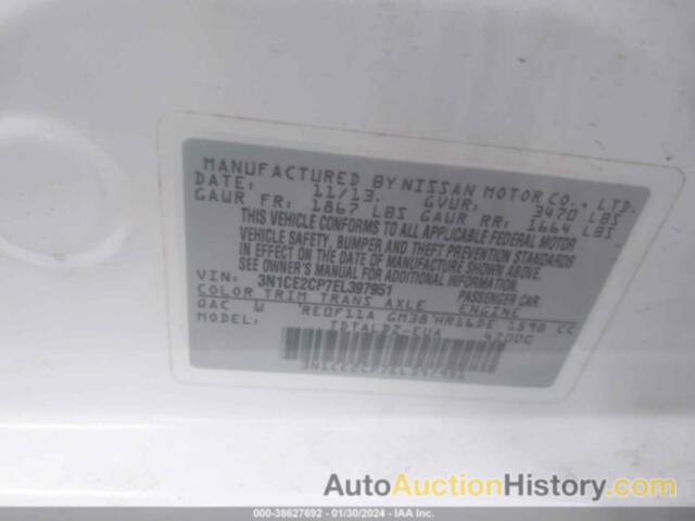 NISSAN VERSA NOTE SV, 3N1CE2CP7EL397951