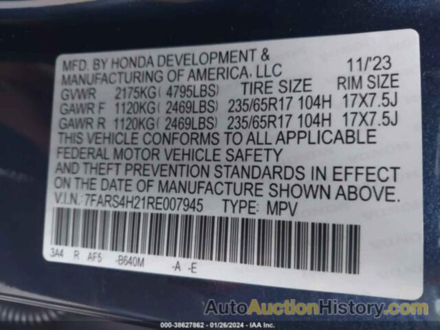 HONDA CR-V LX AWD, 7FARS4H21RE007945