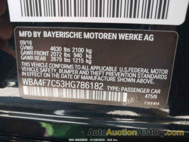 BMW 430I GRAN COUPE, WBA4F7C53HG786182