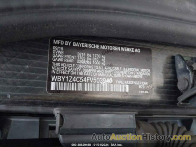 BMW I3 BASE W/RANGE EXTENDER, WBY1Z4C54FV503940