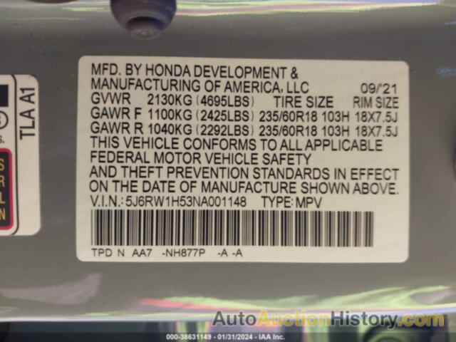HONDA CR-V 2WD EX, 5J6RW1H53NA001148