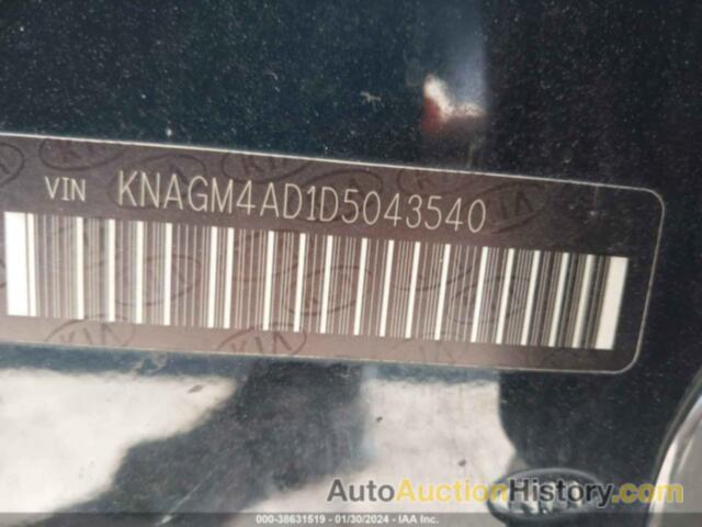 KIA OPTIMA HYBRID LX, KNAGM4AD1D5043540