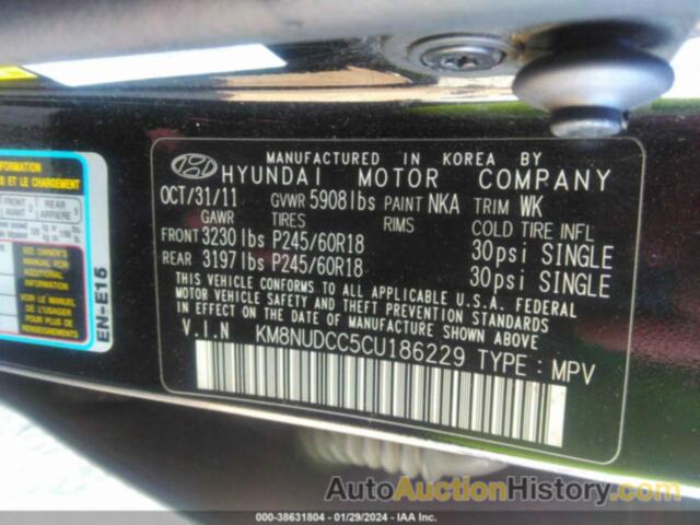 HYUNDAI VERACRUZ LIMITED, KM8NUDCC5CU186229