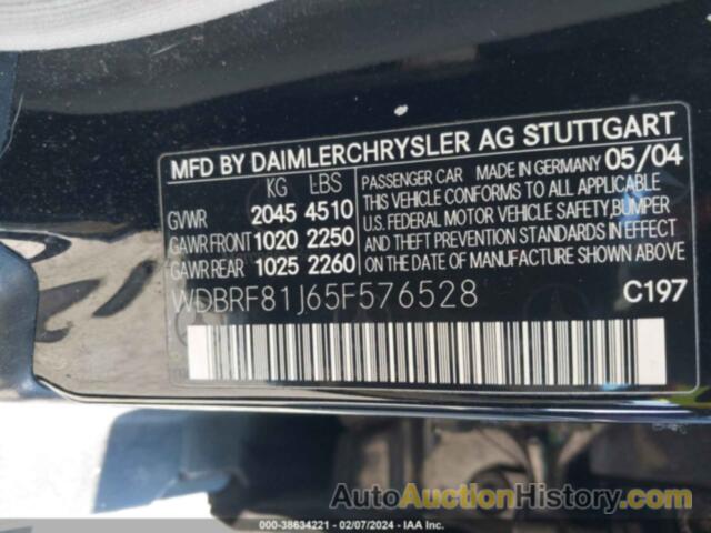 MERCEDES-BENZ C 240 LUXURY 4MATIC, WDBRF81J65F576528