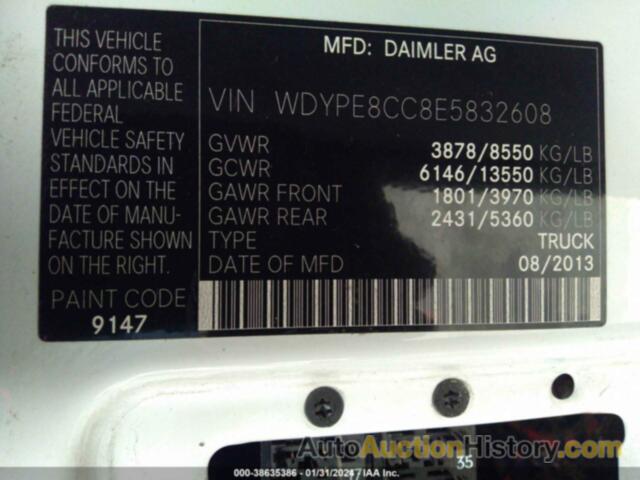 FREIGHTLINER SPRINTER 2500 HIGH  ROOF, WDYPE8CC8E5832608