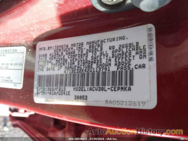 TOYOTA CAMRY LE, 4T1BE32K42U113791